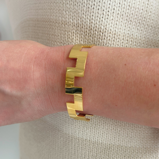 Gold Geometric Cuff Bracelet