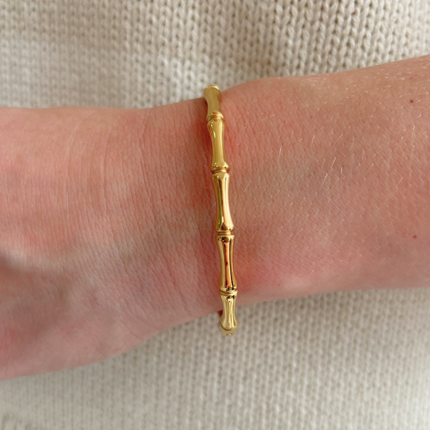 Gold Bamboo Joint Bangle