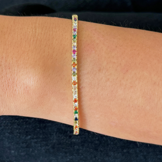 MULTI-COLOR STONE BANGLE