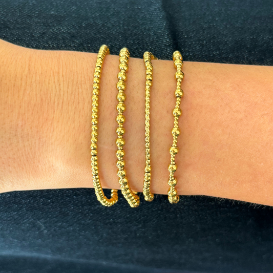 4-Strand Textured Bar Bracelet Set