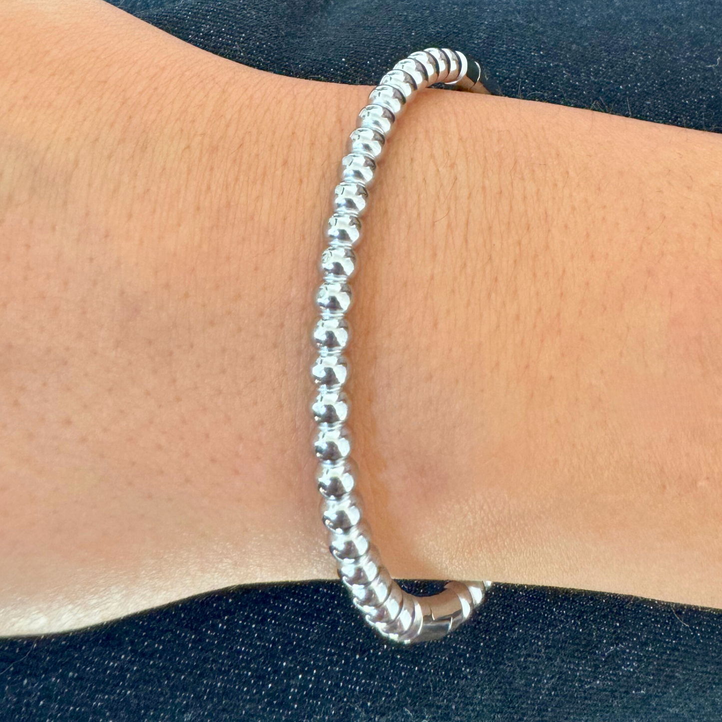 Silver Beaded Bangle