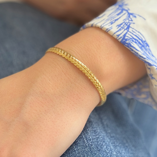 Gold Thin Wheat Cuff