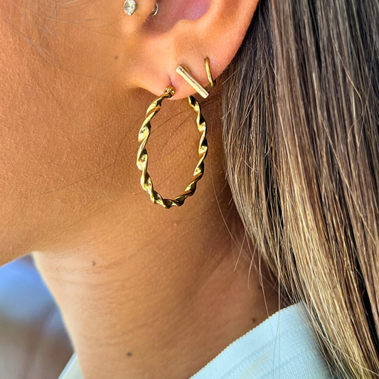 Gold Twist Hoop