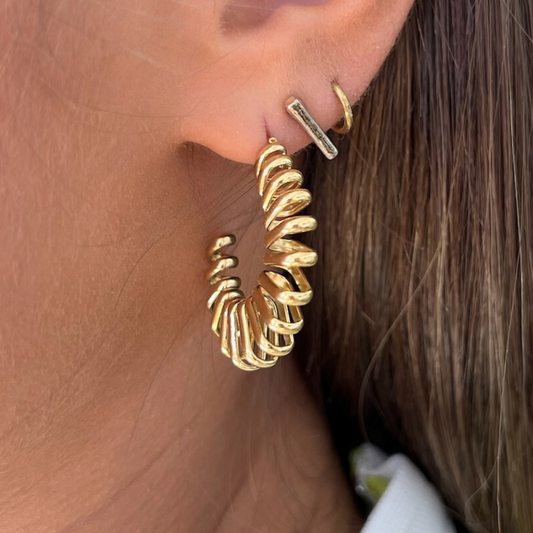 Gold Zig Zag C-Hoop