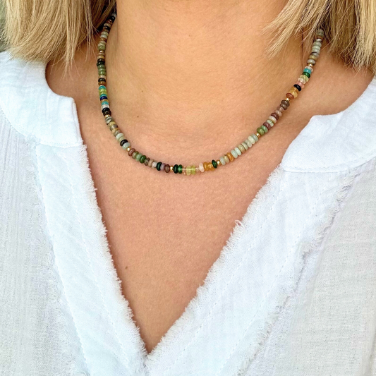 Jade and Natural Stone Necklace