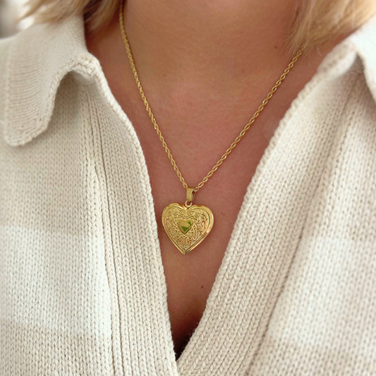 Gold vintage heart locket