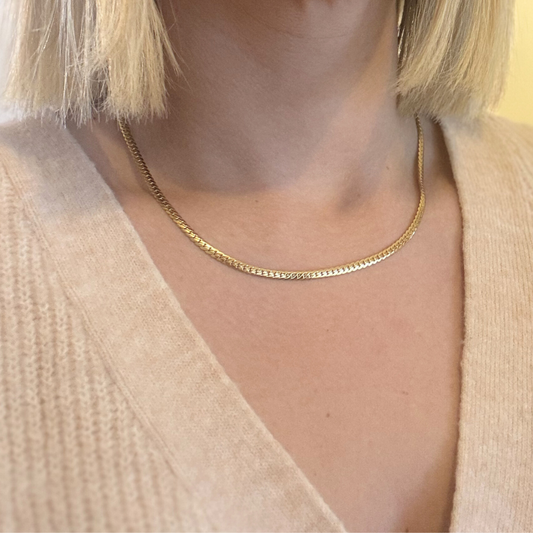 3mm Gold Braided Chain Necklace