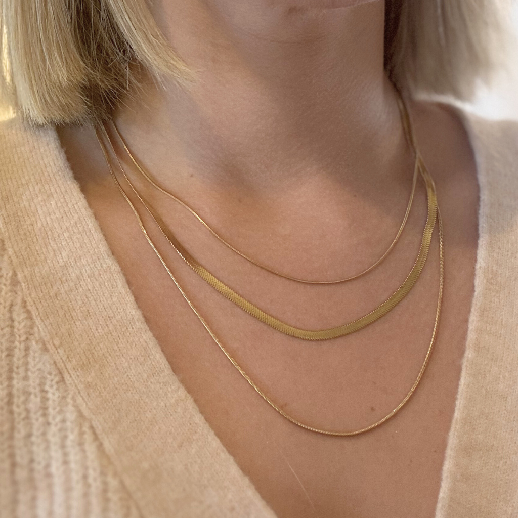 Gold Triple Strand Necklace