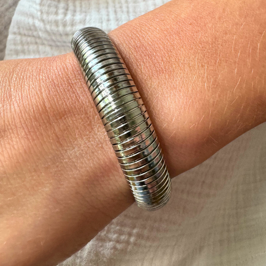 Denise- Silver 12mm Coil Bangle