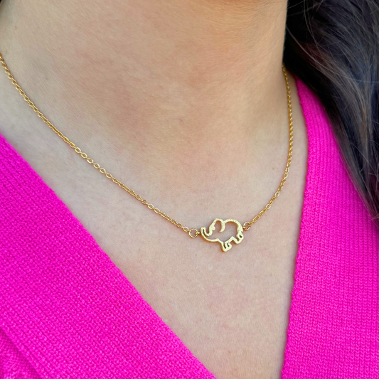 Gold elephant necklace