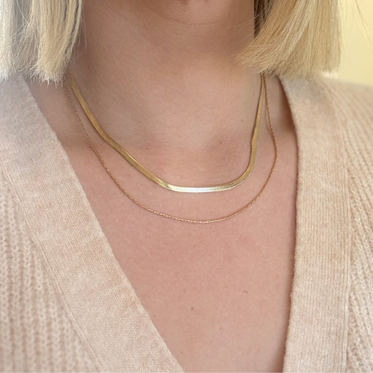 Gold Two-Strand Textured Necklace